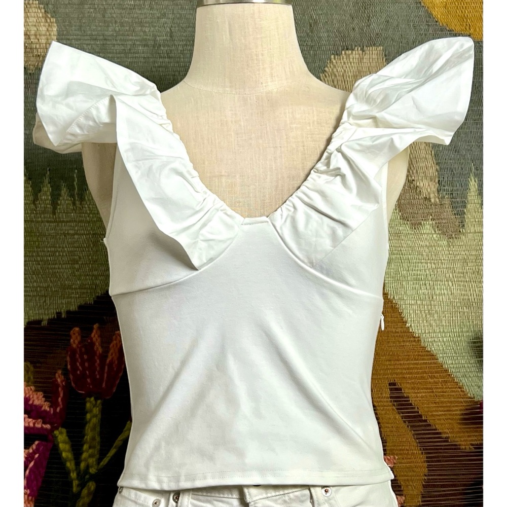Anthropologie Flare Sleeve Tank XSP